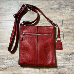 Ellington Bag Leather Red Crossbody Vintage Buttery Smooth Hang Tag